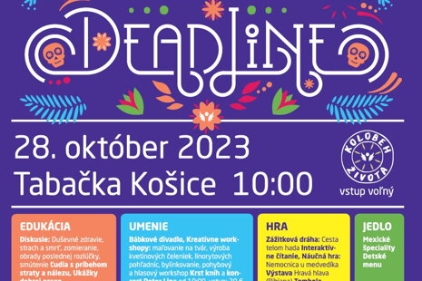 Festival DEADLINE o kolobehu života a smrti - 28.10.2023 od 10:00 v košickej Tabačke